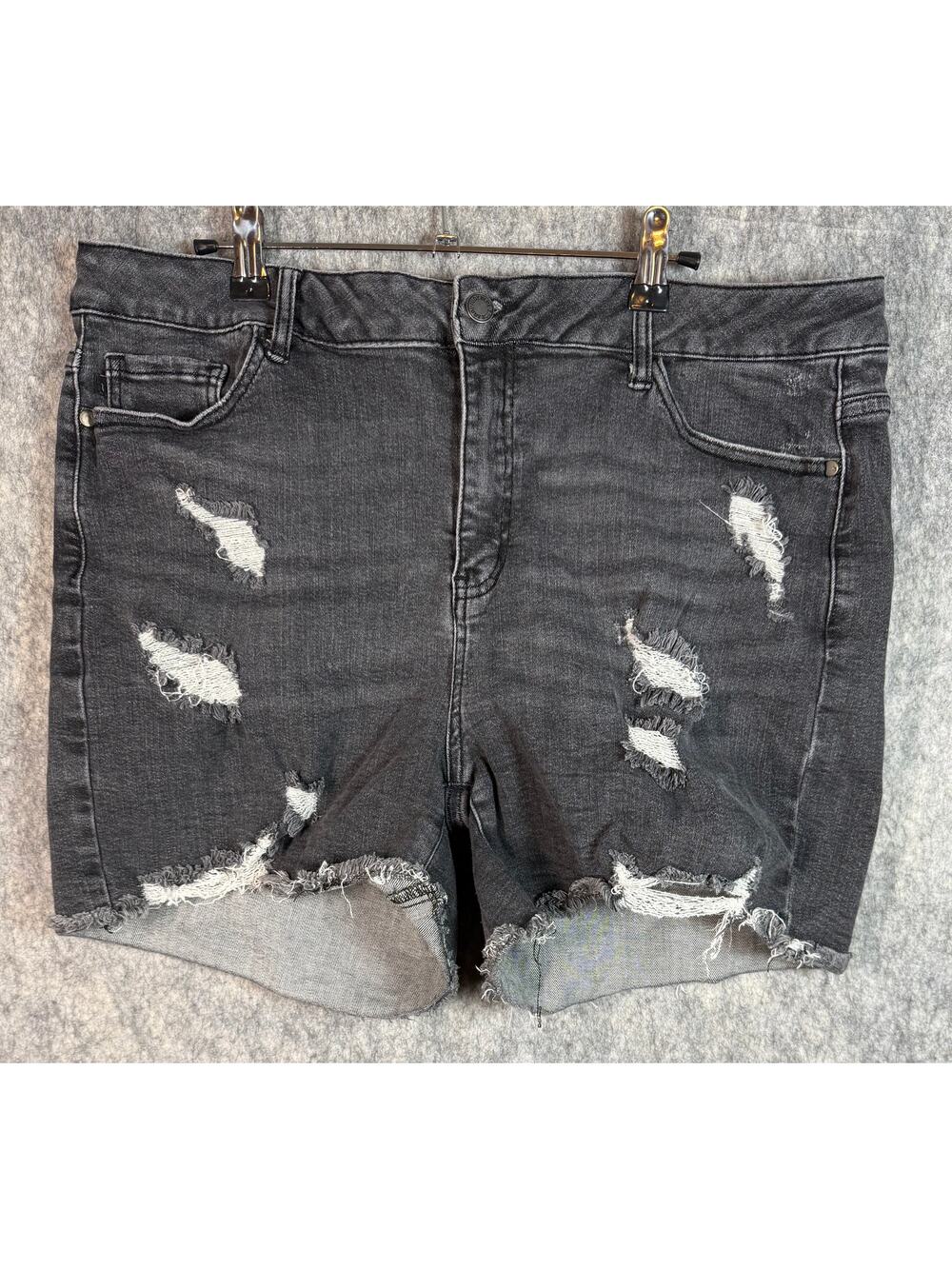 Judy Blue Black Distressed Denim Cut Off Shorts Size 2XL JB150004